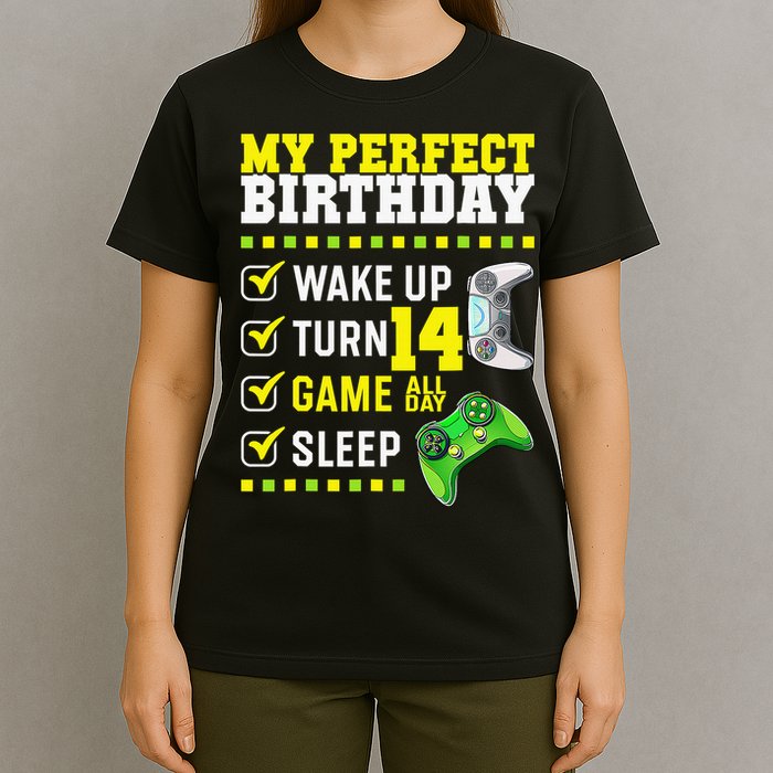 Level 14 Unlocked Boys 14th Birthday 14 Year Old Gamer T-Shirt