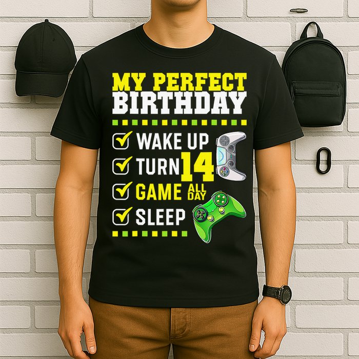 Level 14 Unlocked Boys 14th Birthday 14 Year Old Gamer T-Shirt