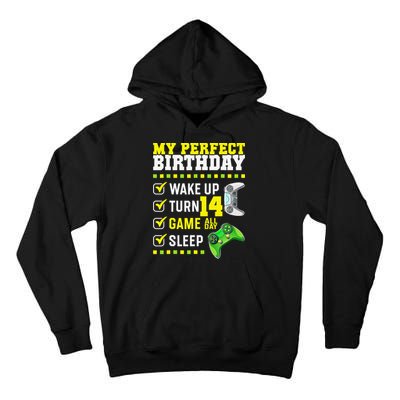 Level 14 Unlocked Boys 14th Birthday 14 Year Old Gamer Tall Hoodie