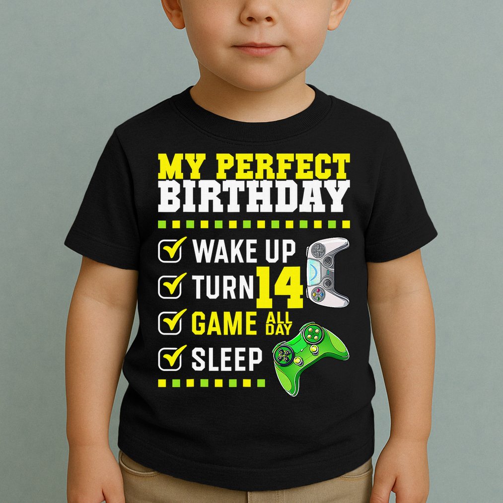 Level 14 Unlocked Boys 14th Birthday 14 Year Old Gamer Toddler T-Shirt