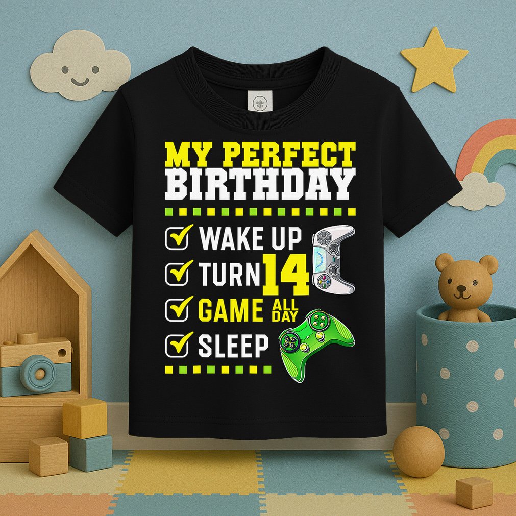 Level 14 Unlocked Boys 14th Birthday 14 Year Old Gamer Toddler T-Shirt