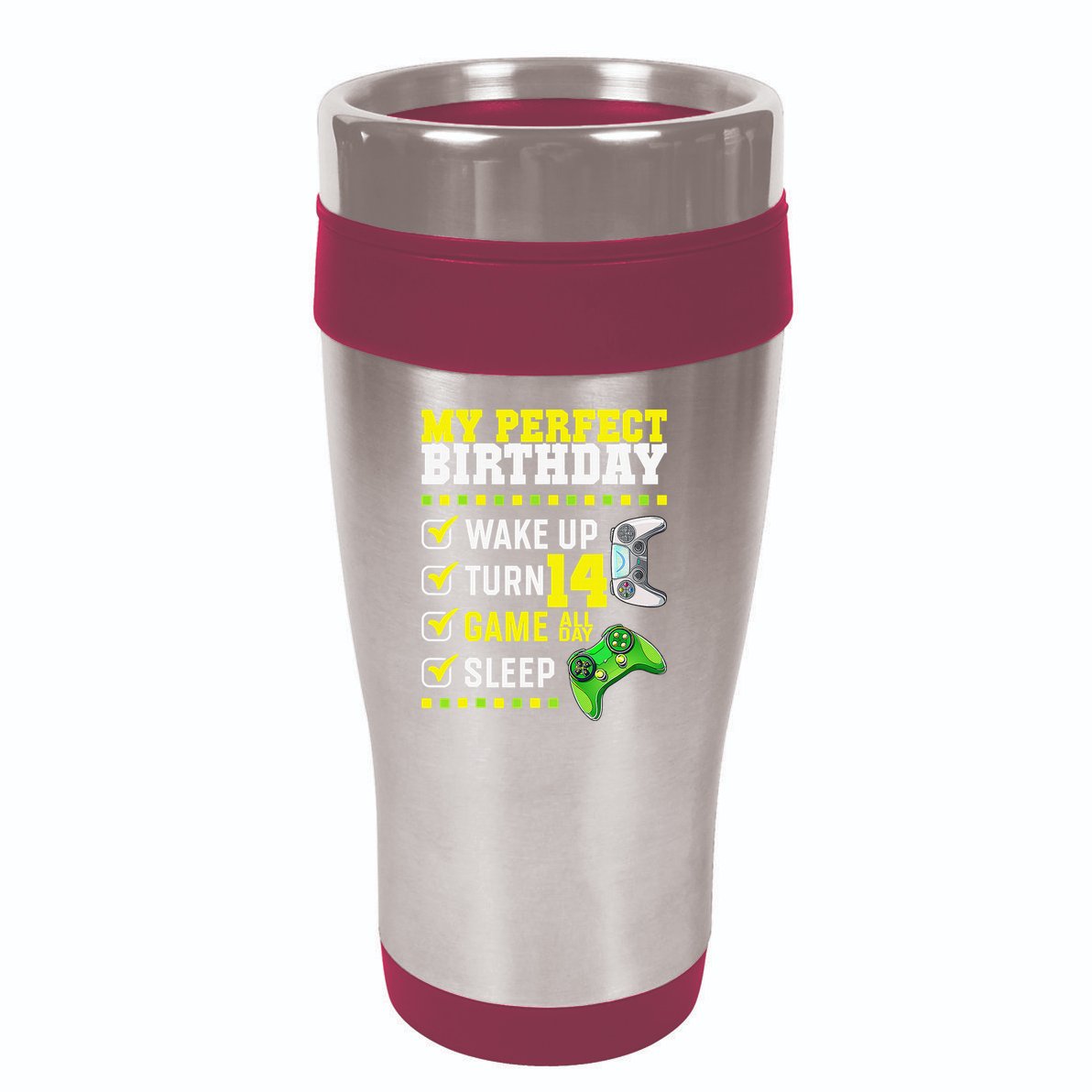 Level 14 Unlocked Boys 14th Birthday 14 Year Old Gamer 16oz Travel Tumbler
