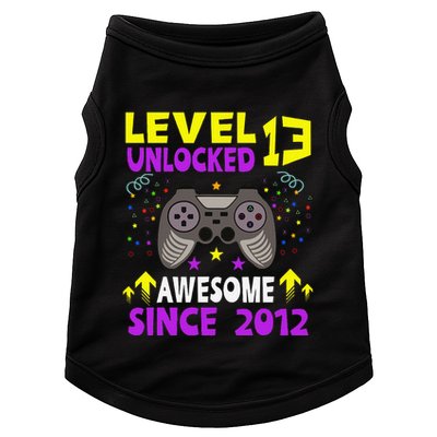 Level 13 Unlocked Awesome Since 2012 13th Birthday Gaming Doggie Tank