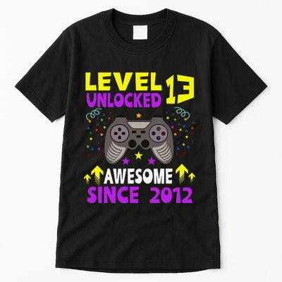 Level 13 Unlocked Awesome Since 2012 13th Birthday Gaming Tall T-Shirt