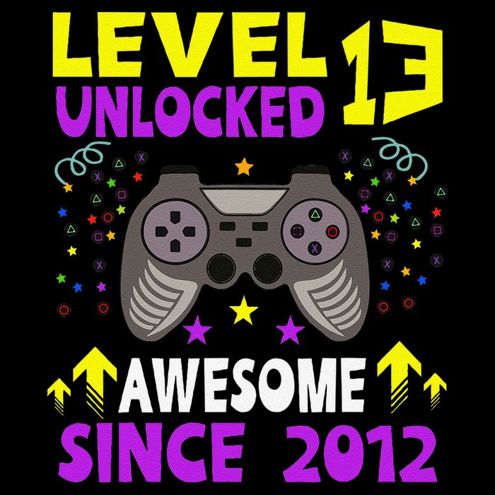 Level 13 Unlocked Awesome Since 2012 13th Birthday Gaming Backpack