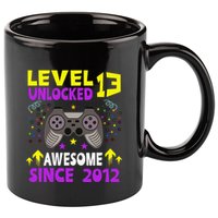 Level 13 Unlocked Awesome Since 2012 13th Birthday Gaming 11oz C Handle Ceramic Mug
