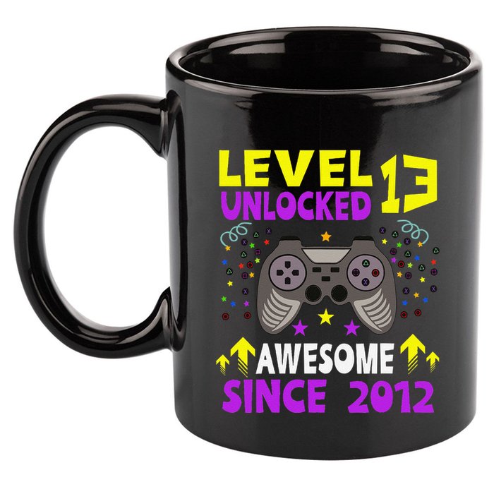 Level 13 Unlocked Awesome Since 2012 13th Birthday Gaming 11oz C Handle Ceramic Mug