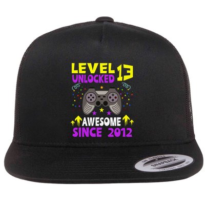 Level 13 Unlocked Awesome Since 2012 13th Birthday Gaming Flatbill Hat