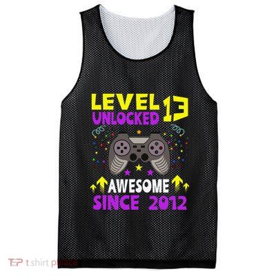 Level 13 Unlocked Awesome Since 2012 13th Birthday Gaming Mesh Reversible Basketball Jersey Tank