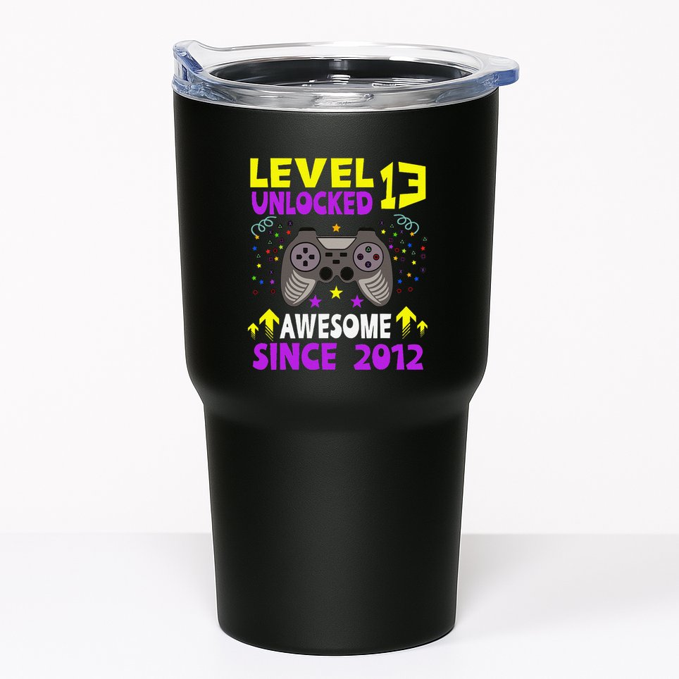 Level 13 Unlocked Awesome Since 2012 13th Birthday Gaming Tumbler