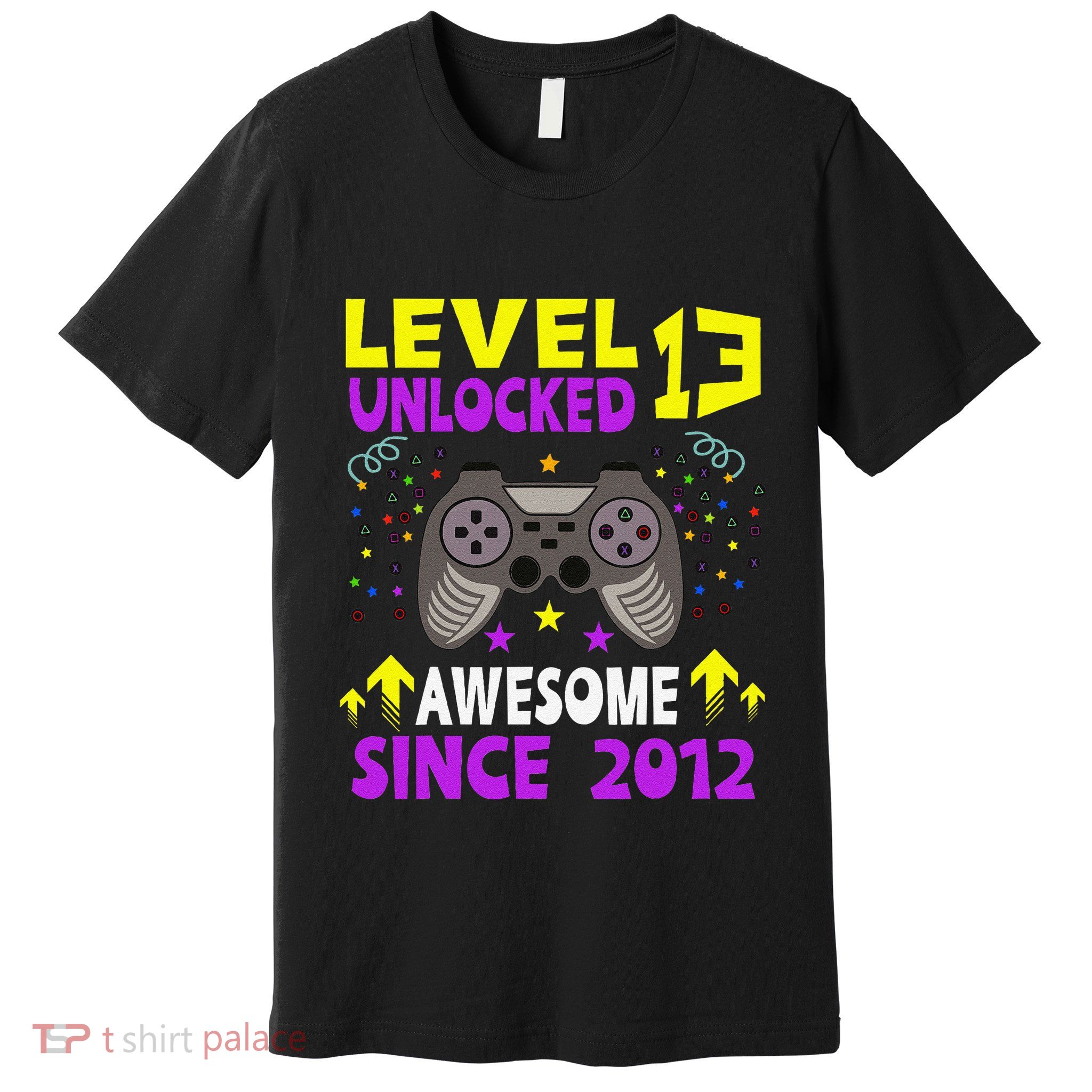 Level 13 Unlocked Awesome Since 2012 13th Birthday Gaming Premium T-Shirt