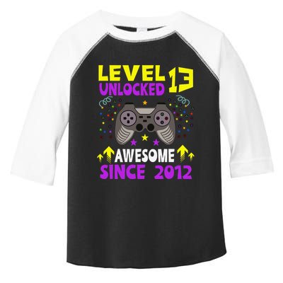 Level 13 Unlocked Awesome Since 2012 13th Birthday Gaming Toddler Fine Jersey T-Shirt
