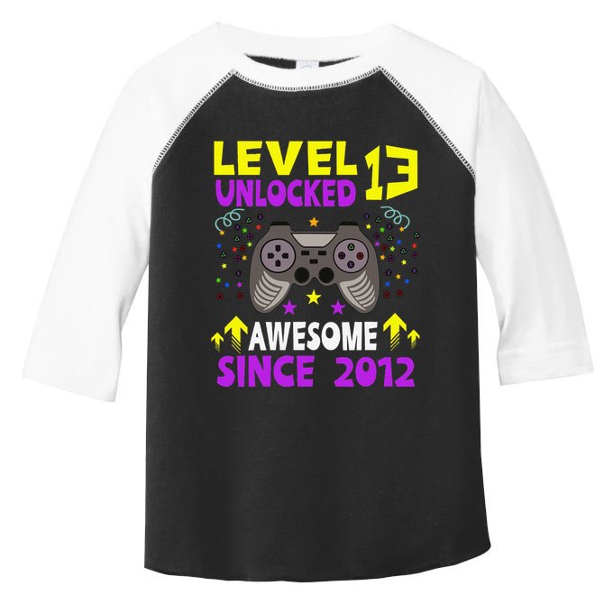 Level 13 Unlocked Awesome Since 2012 13th Birthday Gaming Toddler Fine Jersey T-Shirt