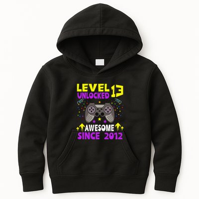 Level 13 Unlocked Awesome Since 2012 13th Birthday Gaming Kids Hoodie