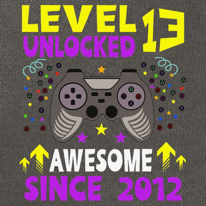 Level 13 Unlocked Awesome Since 2012 13th Birthday Gaming Cotton Canvas Backpack