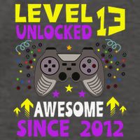 Level 13 Unlocked Awesome Since 2012 13th Birthday Gaming Vector Backpack
