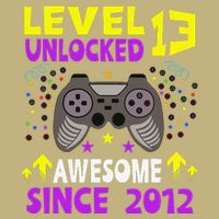 Level 13 Unlocked Awesome Since 2012 13th Birthday Gaming Cooling Performance Crew T-Shirt
