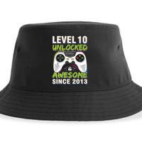 Level 10 Unlocked Awesome Since 2013 10th Birthday Gaming Sustainable Bucket Hat