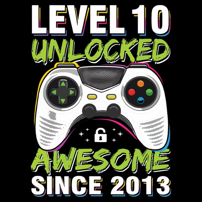 Level 10 Unlocked Awesome Since 2013 10th Birthday Gaming Sustainable Bucket Hat