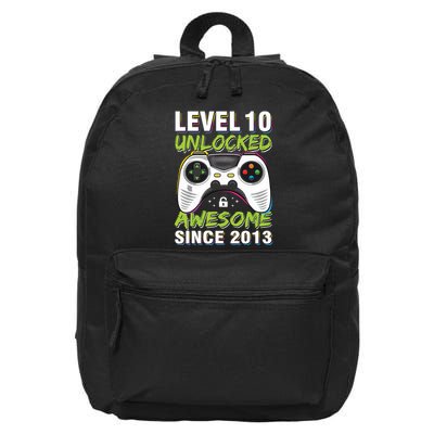 Level 10 Unlocked Awesome Since 2013 10th Birthday Gaming 16 in Basic Backpack
