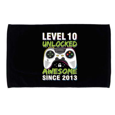 Level 10 Unlocked Awesome Since 2013 10th Birthday Gaming Microfiber Hand Towel