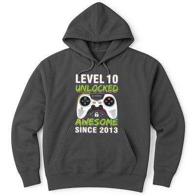 Level 10 Unlocked Awesome Since 2013 10th Birthday Gaming Hoodie