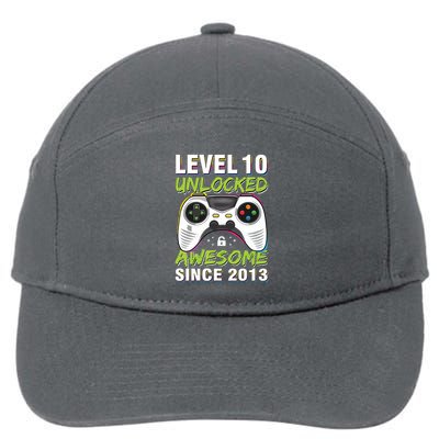 Level 10 Unlocked Awesome Since 2013 10th Birthday Gaming 7-Panel Snapback Hat
