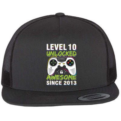 Level 10 Unlocked Awesome Since 2013 10th Birthday Gaming Flatbill Hat