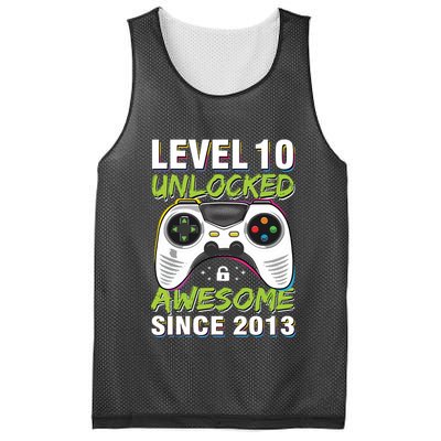 Level 10 Unlocked Awesome Since 2013 10th Birthday Gaming Mesh Reversible Basketball Jersey Tank