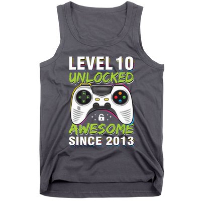 Level 10 Unlocked Awesome Since 2013 10th Birthday Gaming Tank Top