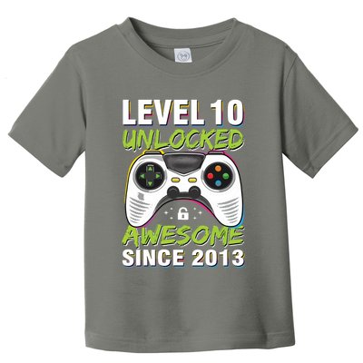 Level 10 Unlocked Awesome Since 2013 10th Birthday Gaming Toddler T-Shirt