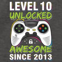 Level 10 Unlocked Awesome Since 2013 10th Birthday Gaming Vector Backpack