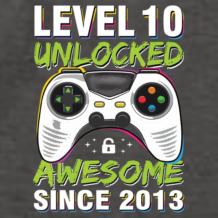 Level 10 Unlocked Awesome Since 2013 10th Birthday Gaming Vector Backpack