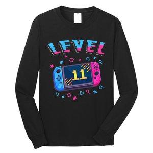 Level 11 Unlocked Gamer 11th Birthday Gift Video Game Lovers Gift Long Sleeve Shirt