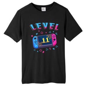 Level 11 Unlocked Gamer 11th Birthday Gift Video Game Lovers Gift Tall Fusion ChromaSoft Performance T-Shirt