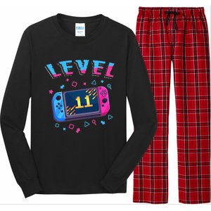 Level 11 Unlocked Gamer 11th Birthday Gift Video Game Lovers Gift Long Sleeve Pajama Set