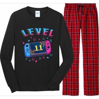 Level 11 Unlocked Gamer 11th Birthday Gift Video Game Lovers Gift Long Sleeve Pajama Set