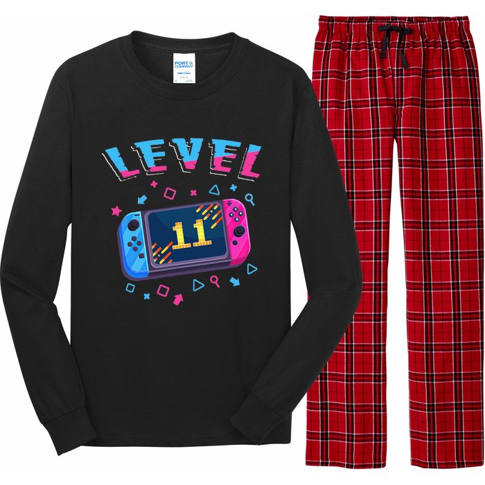 Level 11 Unlocked Gamer 11th Birthday Gift Video Game Lovers Gift Long Sleeve Pajama Set