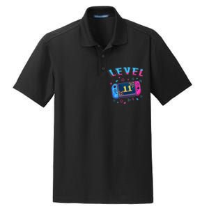 Level 11 Unlocked Gamer 11th Birthday Gift Video Game Lovers Gift Dry Zone Grid Polo