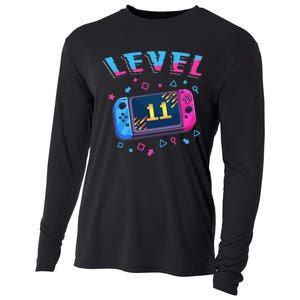 Level 11 Unlocked Gamer 11th Birthday Gift Video Game Lovers Gift Cooling Performance Long Sleeve Crew