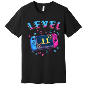 Level 11 Unlocked Gamer 11th Birthday Gift Video Game Lovers Gift Premium T-Shirt