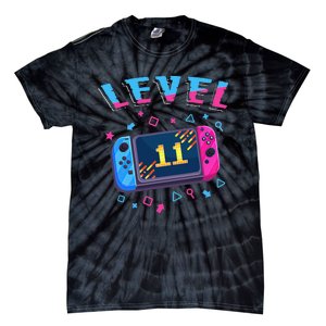 Level 11 Unlocked Gamer 11th Birthday Gift Video Game Lovers Gift Tie-Dye T-Shirt