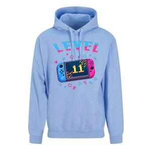 Level 11 Unlocked Gamer 11th Birthday Gift Video Game Lovers Gift Unisex Surf Hoodie