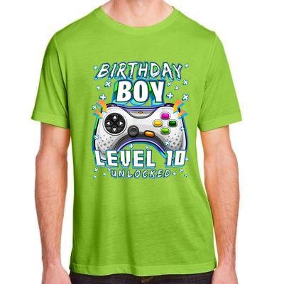 Level 10 Unlocked Video Game 10th Birthday Gamer Boys TShirt Adult ChromaSoft Performance T-Shirt