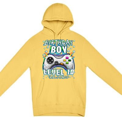 Level 10 Unlocked Video Game 10th Birthday Gamer Boys TShirt Premium Pullover Hoodie