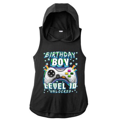 Level 10 Unlocked Video Game 10th Birthday Gamer Boys TShirt Ladies PosiCharge Tri-Blend Wicking Draft Hoodie Tank