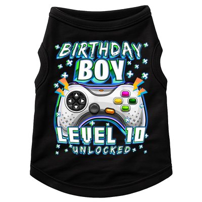 Level 10 Unlocked Video Game 10th Birthday Gamer Boys TShirt Doggie Tank