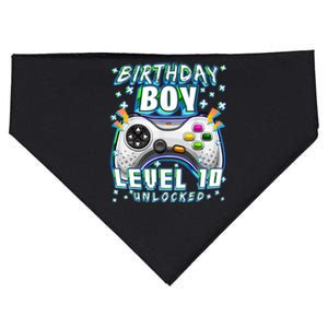 Level 10 Unlocked Video Game 10th Birthday Gamer Boys TShirt USA-Made Doggie Bandana