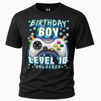 Level 10 Unlocked Video Game 10th Birthday Gamer Boys TShirt Cooling Performance Crew T-Shirt