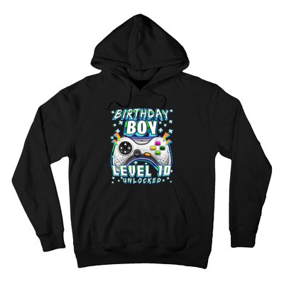 Level 10 Unlocked Video Game 10th Birthday Gamer Boys TShirt Hoodie